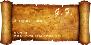 Gregus Fanni névjegykártya