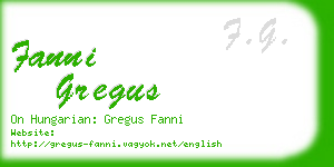 fanni gregus business card